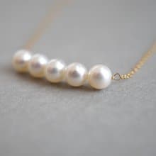 14kgf 淡水パールラインネックレス 5mm