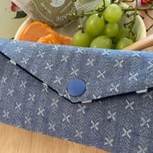 文青風環保純棉筷袋 名媛編織 質感霧藍 厚實優質  日本 潮物 收