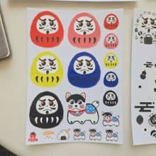 獨家達磨だるま 車貼 文具 筆電 手機殼 行李箱 水壺 鐵盒轉印貼