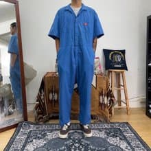 DICKIES 水藍 短袖 連身工作服 COVERALLS 拉鍊壞掉 古著 二手