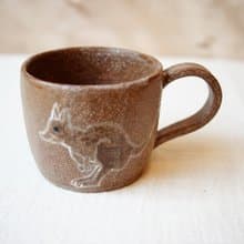 手作咖啡杯 袋鼠兄弟 陶杯茶  午茶系列