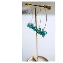 藍綠天然石垂墜耳飾 | 穿式耳環 | pierced earrings