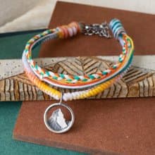 台灣百岳【迷你大霸尖山】925純銀蠟線編織手鍊 送禮