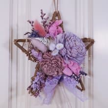 【聖誕禮物】擴香永生花環-粉紫/贈天然精油/純手工台灣製