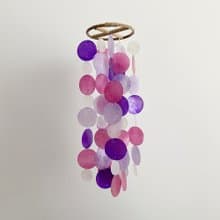 DIY-KIT| Lisbon pastry-Violet-Circle |Capiz Shell Wind Chime Mobile |#0-475-A
