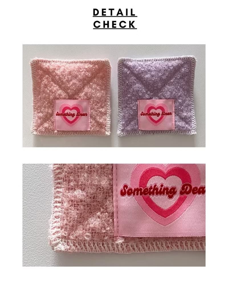 Soft Wool Fabric Coaster – Mongle Stitch Detail | Red / Black / Pink / Violet