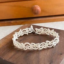 梭織米白色米珠手鏈