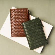 【24hr快速出貨】森嶼真皮編織輕薄中夾-兩色(075369)