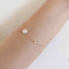 Dragon Jewelry 日本Akoya珍珠配18k 0.05ct天然鑽石手鍊