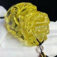 天然黃水晶貔貅吊墜 掛件 雕工精緻 嘴巴都是雕刻張開的貔貅