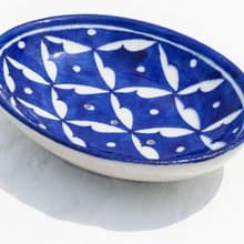 手繪地中海風陶瓷碟 陶瓷飾品碟 摩洛哥風格肥皂碟 線香台-北非風