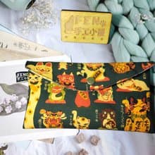日本限量牛津布款妖怪招財貓單層款布紅包袋-手作布紅包袋-萬用包