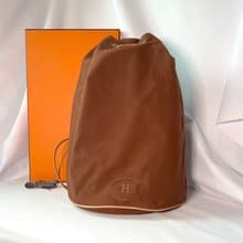 Hermes H大容量索繩背包 側肩包 皮革肩帶 原裝橙色品牌包裝盒