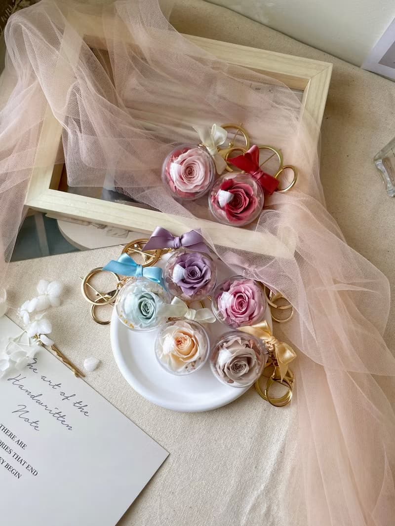 【永生花鑰匙圈】母親節 質感禮物 附禮盒 婚禮小物 桌上禮