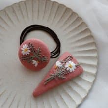 植物小物手刺繡髮圈/髮束