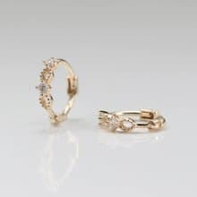 14K 復古簍空鑽小耳扣(單個) (內徑 6 mm)