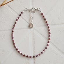 玫瑰星夜純銀手鍊(紅石榴石) | 開運水晶 聖誕禮盒 女生串珠手鏈