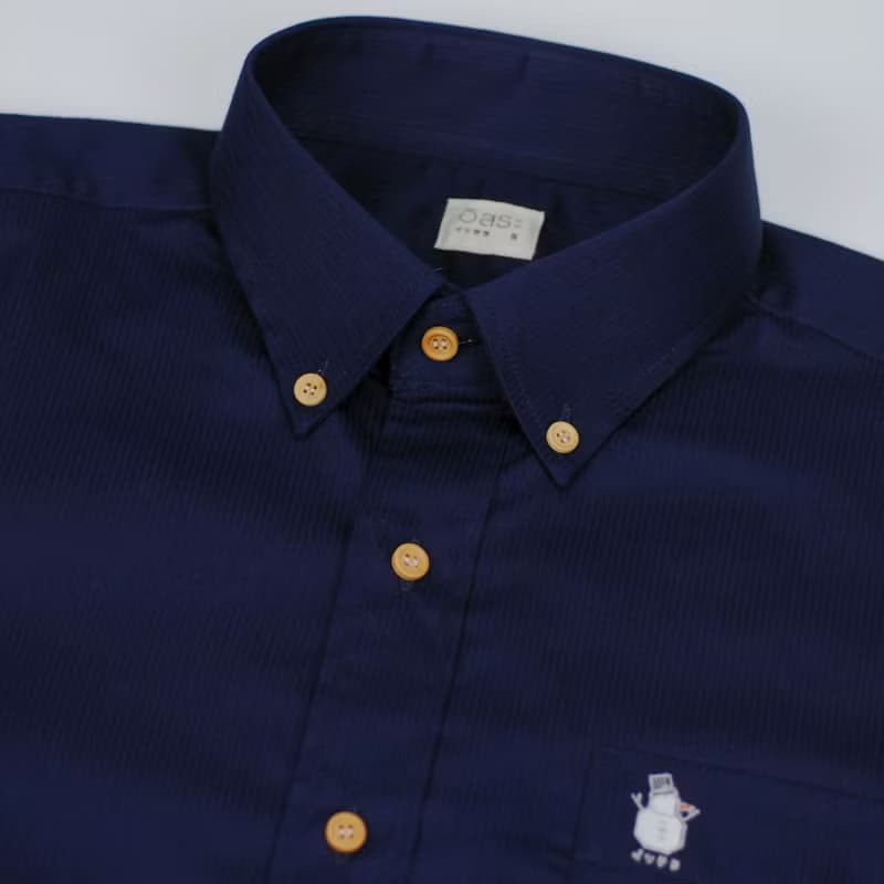 (SIZE S) SNOWMAN // navy // men shirt slim fit