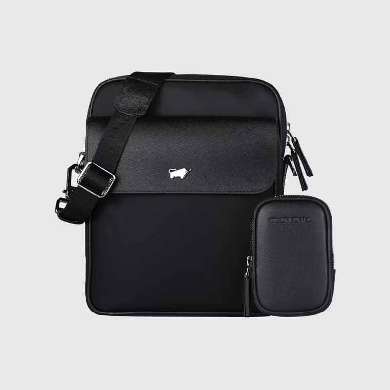 【滿3999送鑰匙圈】諾曼德 直式斜背包-黑色/BF563-17-BK