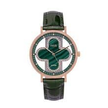 IMIR 璀璨 | 綠孔雀石 玫瑰金殼 皮帶(36mm)