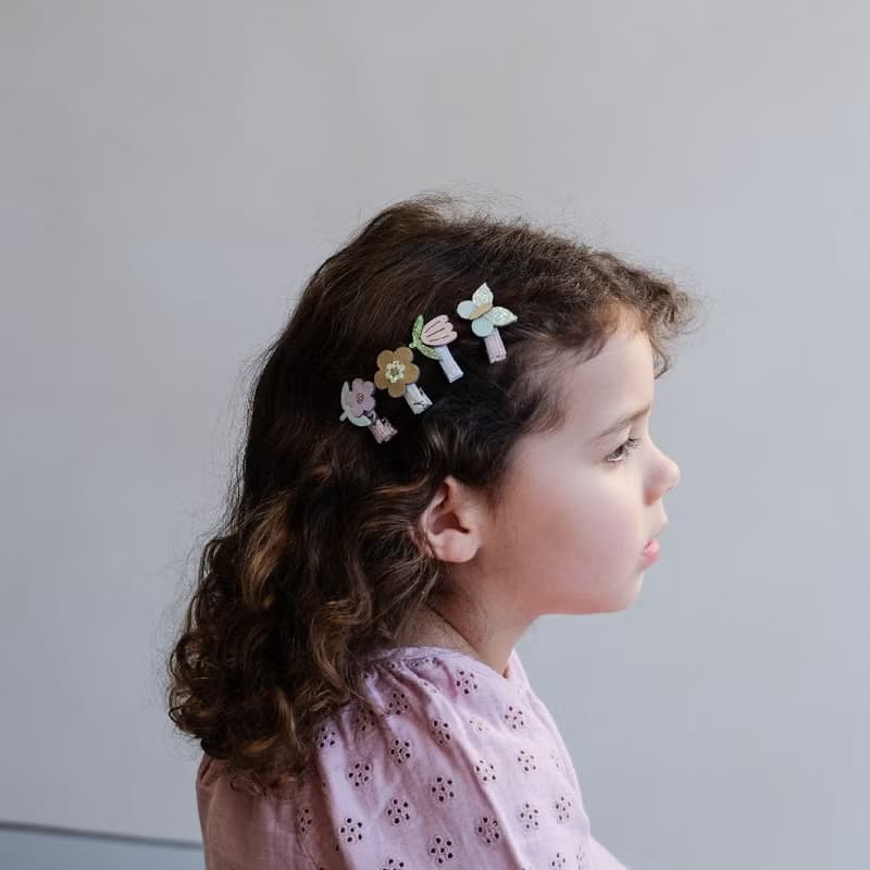 英國Mimi & Lula_SS25_夢幻花園_花花蝴蝶迷你髮夾8入