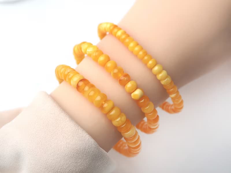 天然蜜蠟算盤珠手串 | 天然寶石手串