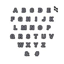 【LOJEL】Slim Wallet   免熨燙字母刺繡貼紙 布貼 補丁貼 -黑白