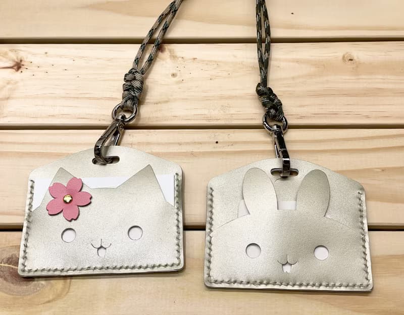 金色真皮櫻花兔兔貓咪造型証件套情人節禮物禮品推薦禮物女