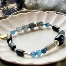 - 平行線 -天然水晶手鏈/黃銅手鍊