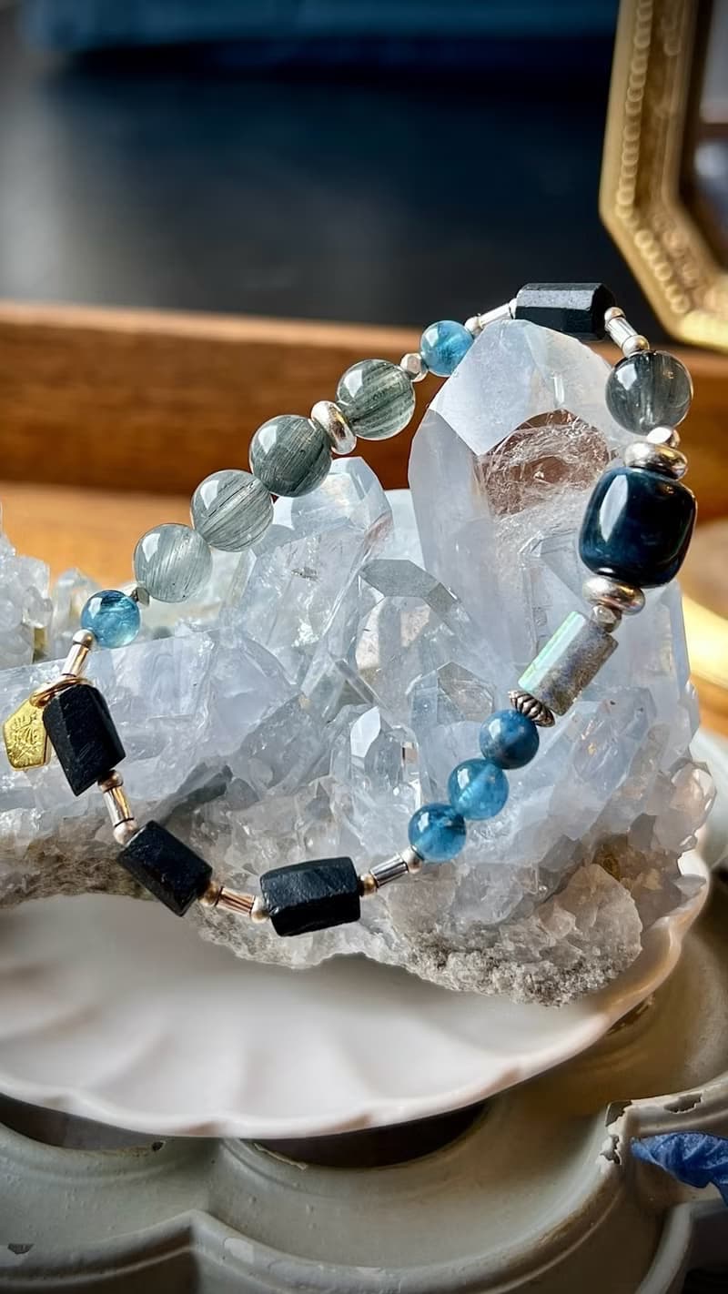 - 平行線 -天然水晶手鏈/黃銅手鍊