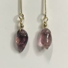 招財旺夫水晶I碧璽電氣石Tourmaline14K耳線I高淨桃I情人節禮物