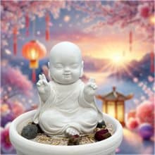 快速出貨 開運套組 精油香氛擴香 淨念吉祥小佛之一笑中盤套組