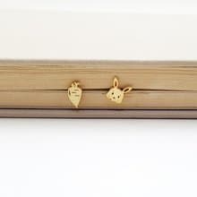Rabbit and Carrot post earring in gold l minimalist animal jewelry