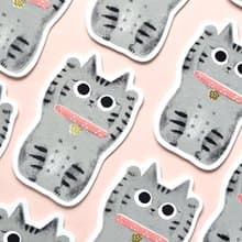 屁屁招財貓 手工絹印卡片