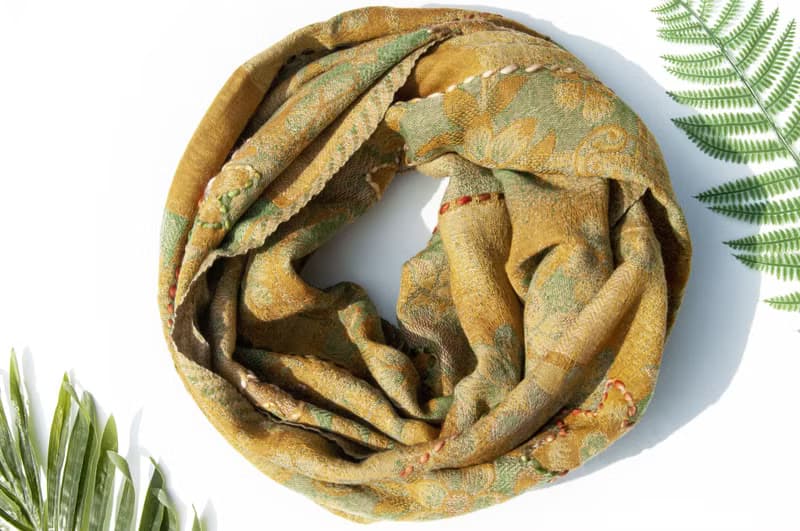 喀什米爾Cashmere/水煮羊毛披肩/針織圍巾/刺繡圍巾/羊絨披巾-花