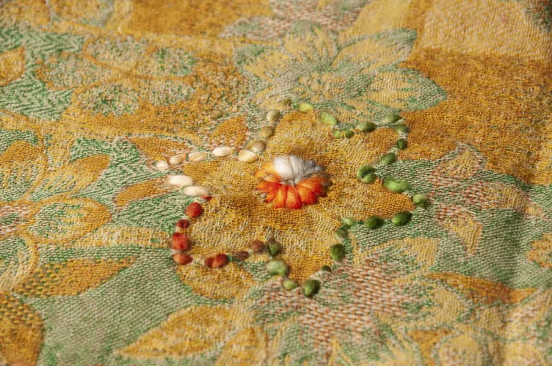 喀什米爾Cashmere/水煮羊毛披肩/針織圍巾/刺繡圍巾/羊絨披巾-花