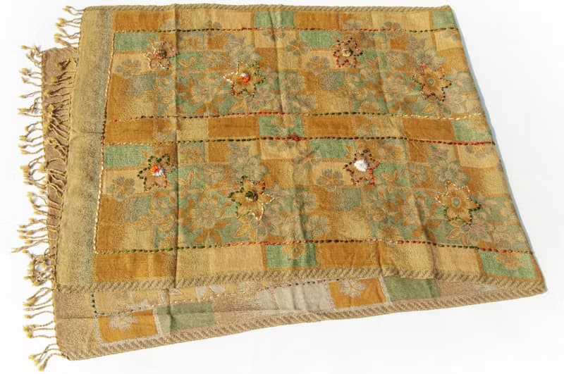喀什米爾Cashmere/水煮羊毛披肩/針織圍巾/刺繡圍巾/羊絨披巾-花