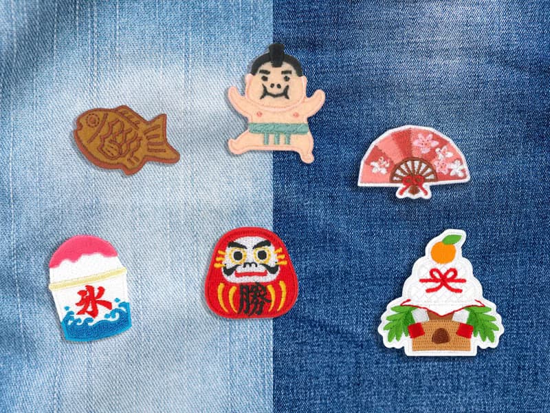 【刺繡貼紙】日本系列 相撲 鯛魚燒 富士山 壽司 達摩 招財貓