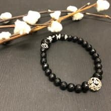 快速出貨925銀手鍊 天然黑碧璽手鍊 多角切面珠