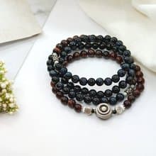 【108顆念珠系列 / 獨一商品】紅虎眼石+藍虎眼石純銀隔珠手串