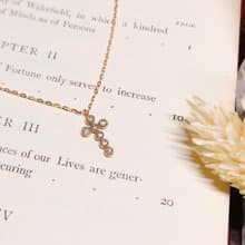 【Moriarty Jewelry】精緻優雅 - 十字架 - 14K 玫瑰金 小鑽項鍊