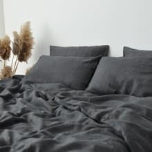 Charcoal linen duvet cover / Softened linen / Comforter cover / Quilt cover