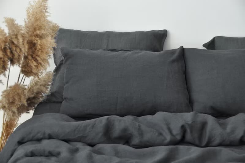Charcoal linen duvet cover / Softened linen / Comforter cover / Quilt cover