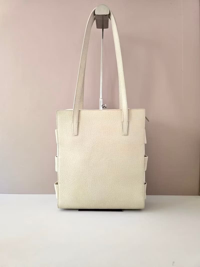 稀有中古包 Loewe米白分層托特包 側背包 單肩包 復古包 二手包