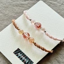 紅膠花 編繩 手鍊