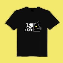 North Face 黑貓 貓臉 衣服 T恤 黑T 童裝 短袖 吸濕排汗 涼感衣
