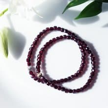 良発色　ガーネットのコルゲートブレスレット　韓紅