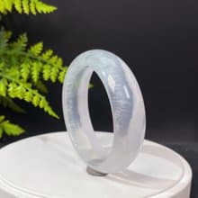 獨特玻璃體淺紫色螢石手鐲64MM 冰透聚寶盆水晶手環 增強親和力