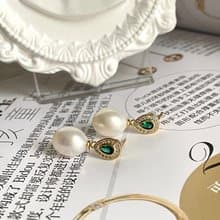 天然淡水珍珠 S925銀款 鋯石 鑲嵌 耳飾