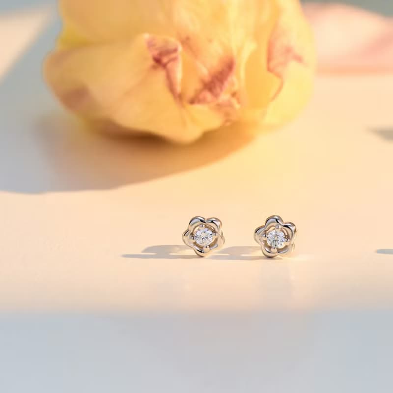 【新品】氣球花 純銀耳環 可改耳夾 親膚低敏 甜美風